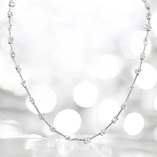 5 Carats Diamond Multi-Shape Tennis Necklace, 14K White Gold, 17 inch